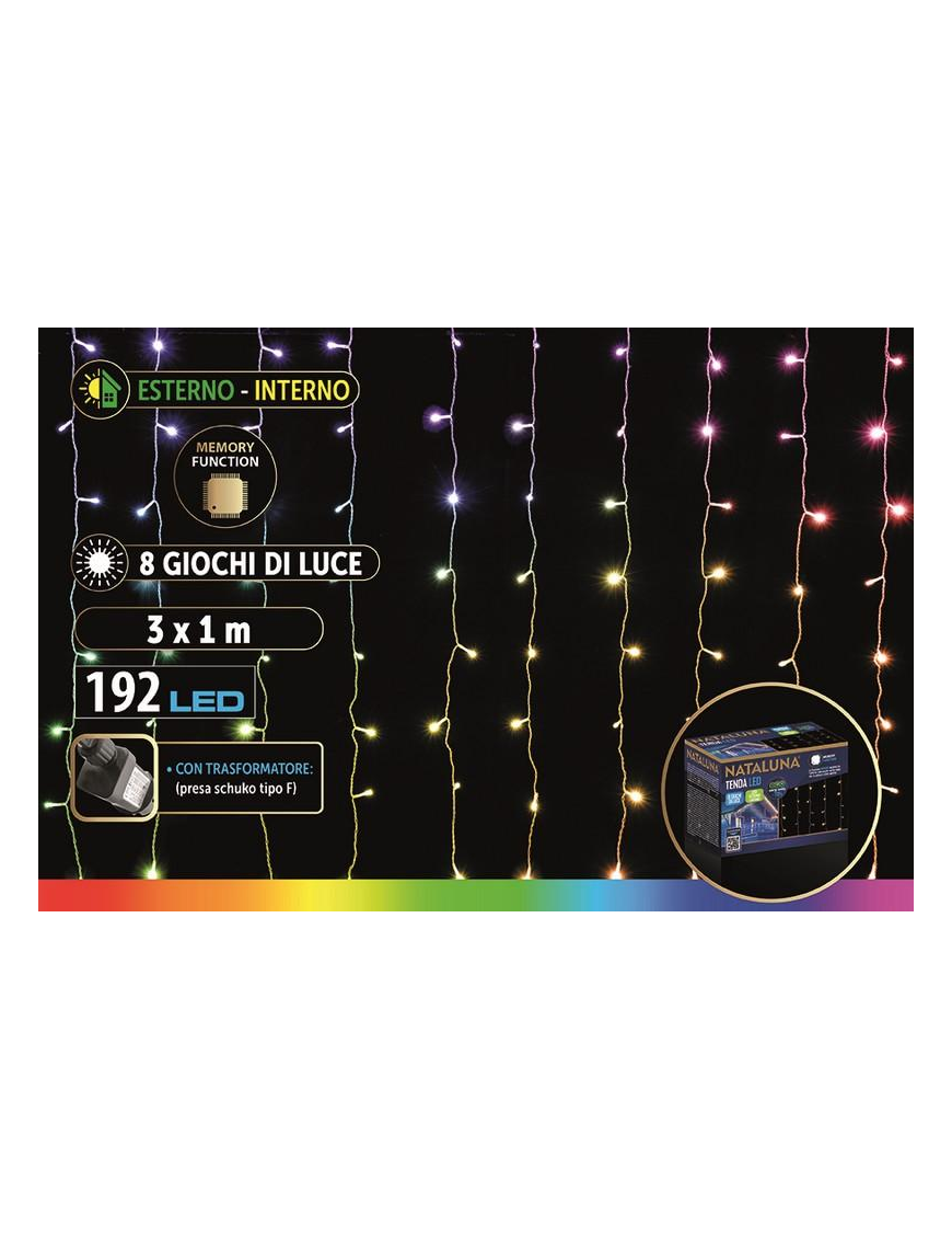 TENDA MULTICOLOR A LED INTERNO/ESTERNO 3x1 METRI