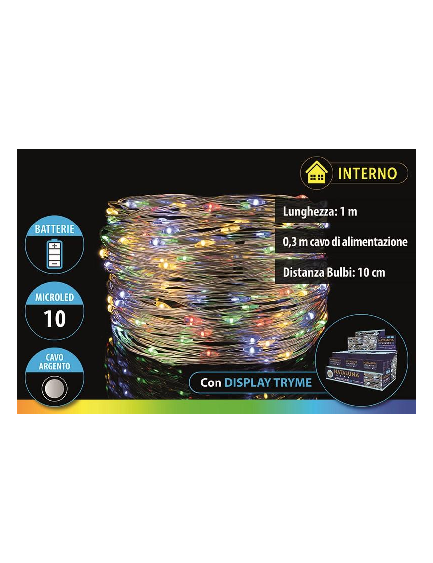 MULTICOLOR SERIE 10 MICROLED A BATTERIA 1 METRI