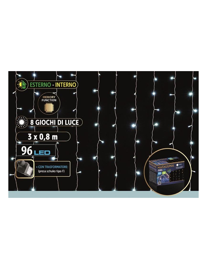TENDA BIANCO A LED INTERNO/ESTERNO 3x0,80 METRI