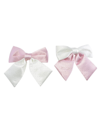 PADDED WHITE/PINK BOW 44x46cm