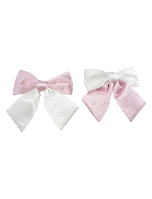PADDED WHITE/PINK BOW 44x46cm