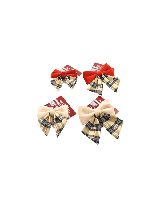 PADDED BOW 2 SIZES 13/16cm SCOTTISH PATTERN