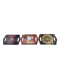 XMAS RECTANGULAR ASSORTED CERAMIC TRAY 18x28cm