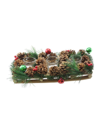 TEA-LIGHT HOLDER 3 CANDLES 35x14cm
