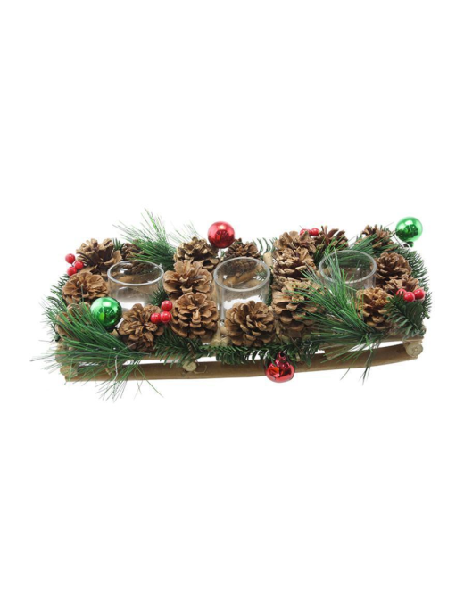 TEA-LIGHT HOLDER 3 CANDLES 35x14cm