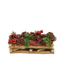 PORTA TEA-LIGHT 2 CANDELE 24x14cm