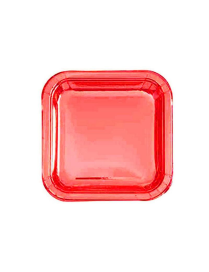 RED SQUARE PLATES 22 CENTIMETERS 8 PIECES