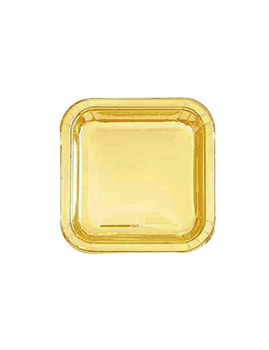 PIATTI QUADRI GOLD 22 CENTIMETRI 8 PEZZI