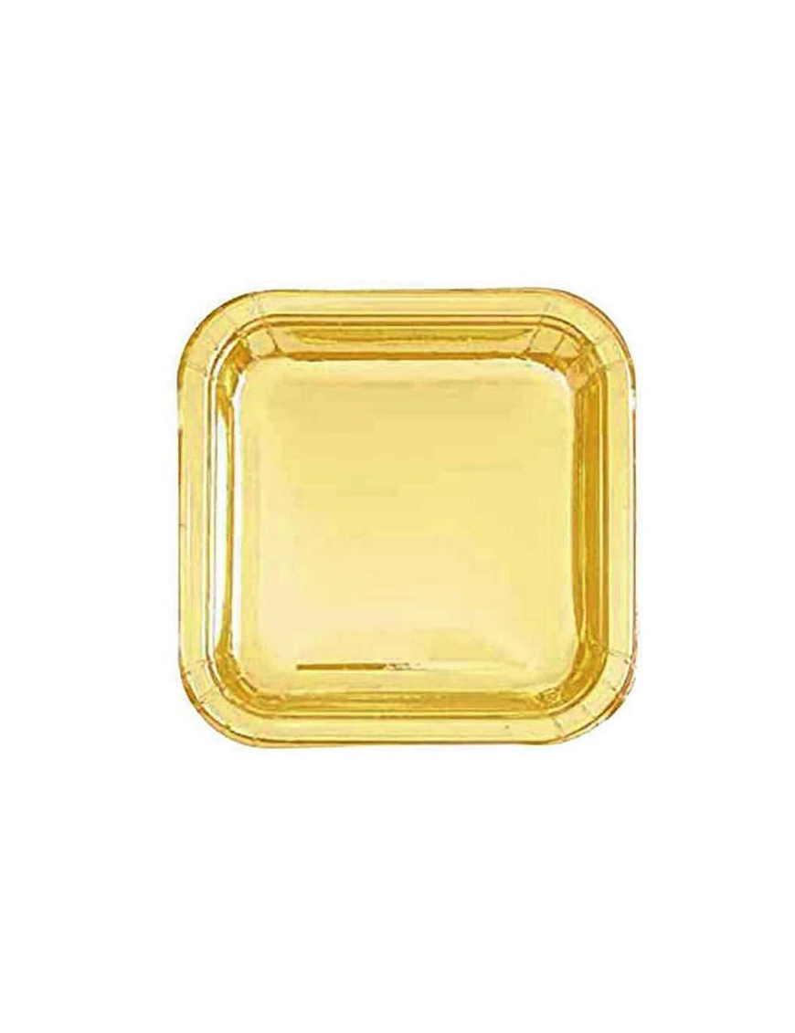 PIATTI QUADRI GOLD 18 CENTIMETRI 8 PEZZI