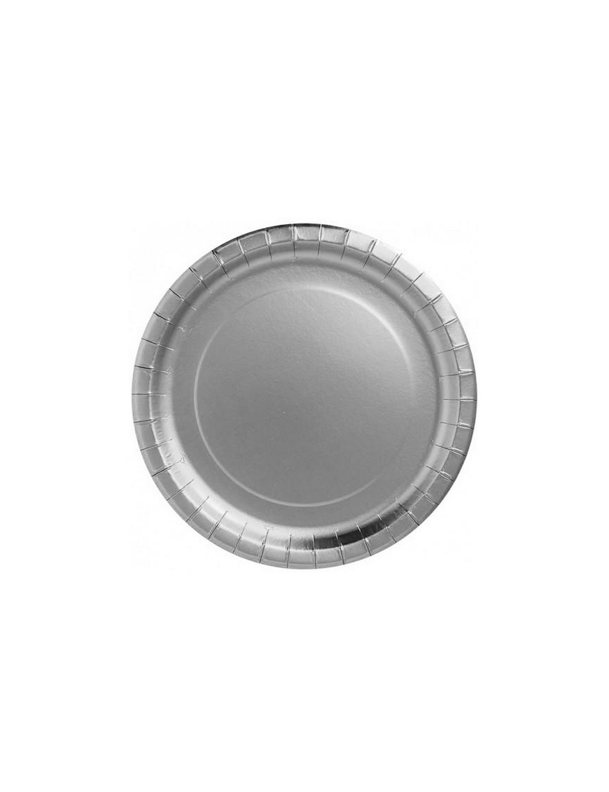 PIATTI TONDI SILVER 18 CENTIMETRI 8 PEZZI