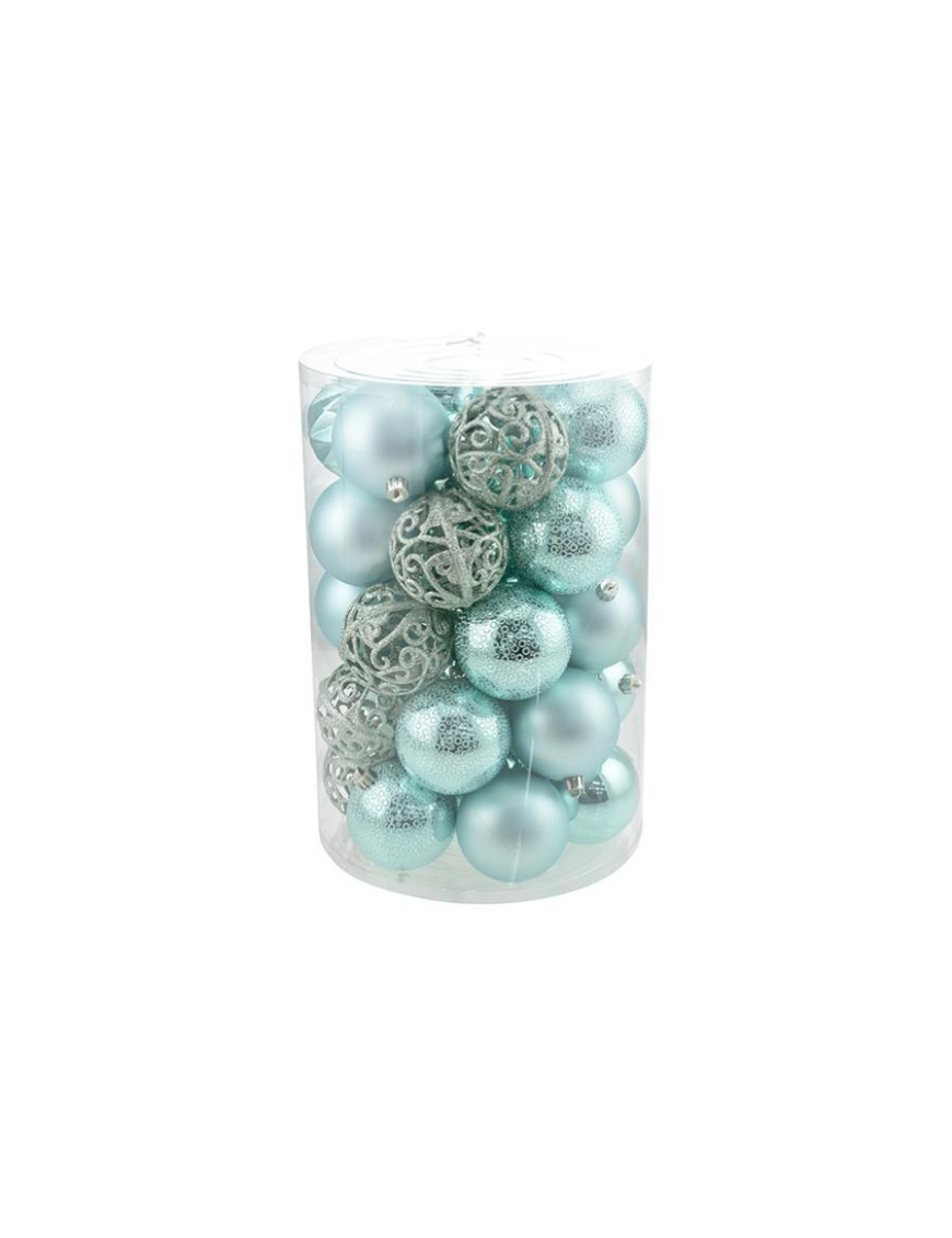 BALLS 8cm TIFFANY COLOR 34 pieces