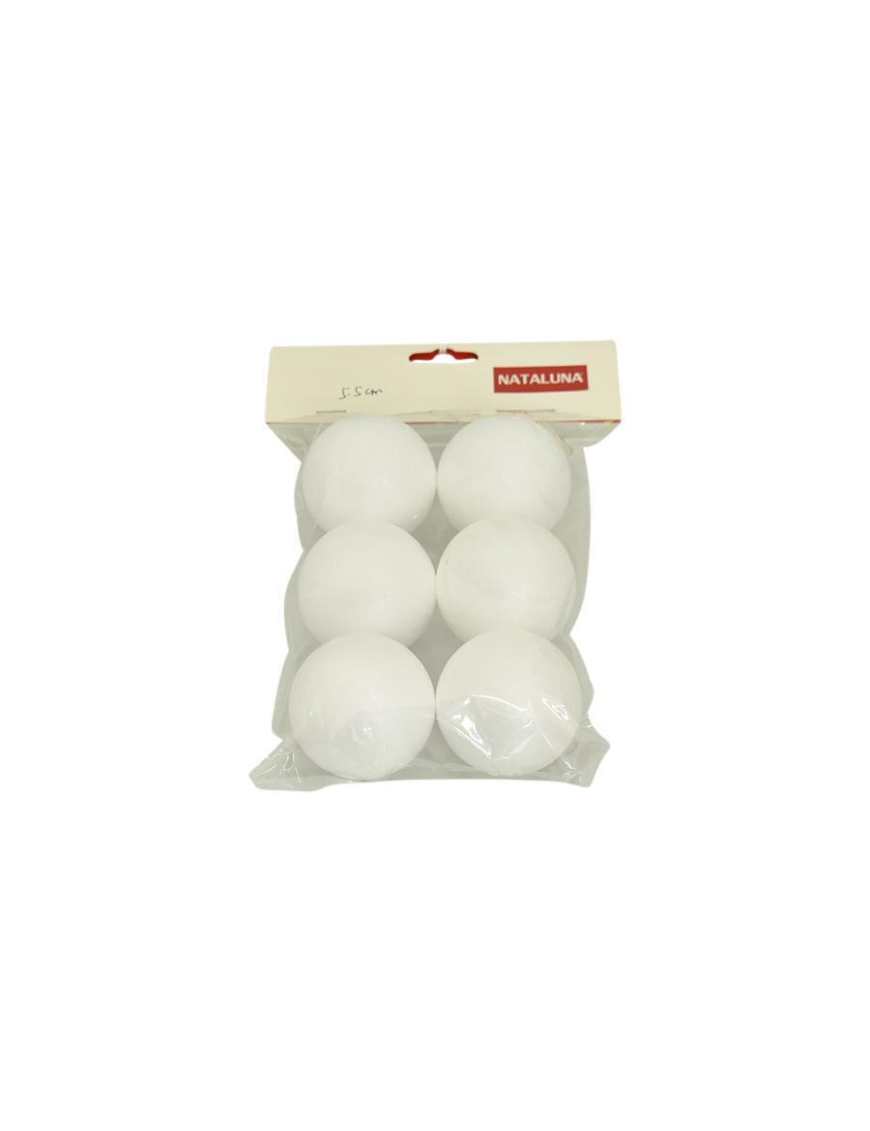 X DECOUPAGE BALL IN POLYSTYRENE 5.5cm 6 pieces