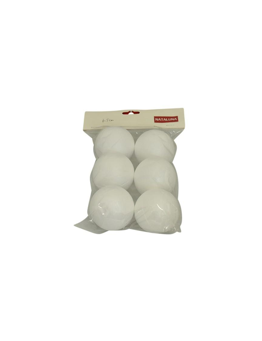 POLYSTYRENE DECOUPAGE BALL 6.5cm 6 pieces