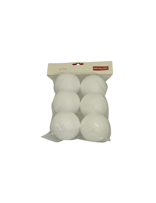 POLYSTYRENE DECOUPAGE BALL 6.5cm 6 pieces