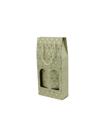 GOLD BOTTLE HOLDER ENVELOPE 2 PLACES 18x38x8.3 CENTIMETERS