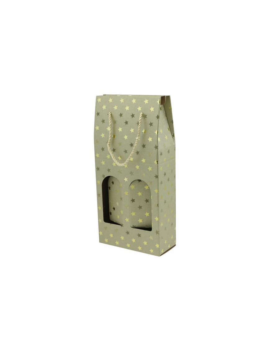BUSTA PORTABOTTIGLIE ORO 2 POSTI 18x38x8,3 CENTIMETRI