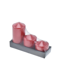 RED LACQUERED CANDLE 3 pieces