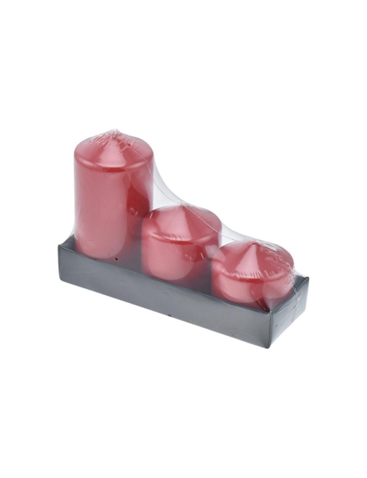 CANDELA ROSSO LACCATO 3pezzi