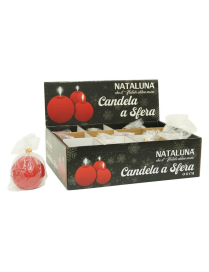 RED LACQUERED SPHERE-SHAPED CANDLE 6cm