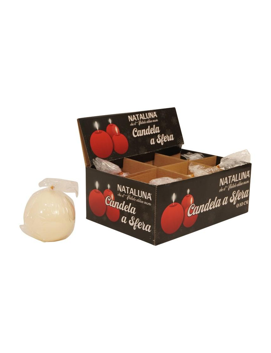 CANDELA PANNA A FORMA DI SFERA 10cm