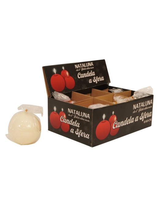 CANDELA PANNA A FORMA DI SFERA 10cm