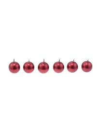 CANDELA ROSSO METALLIZZATO A FORMA DI SFERA 4cm 6pezzi