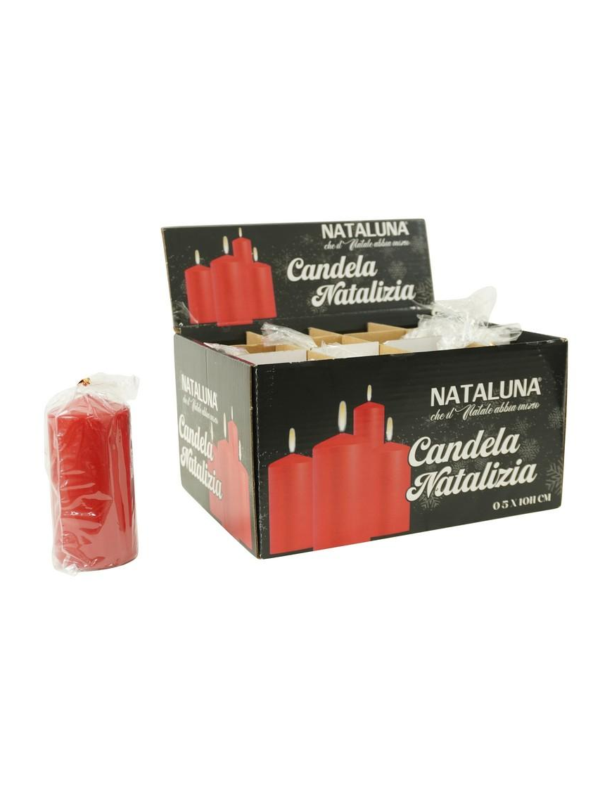 LACQUERED RED CANDLE 5x10cm