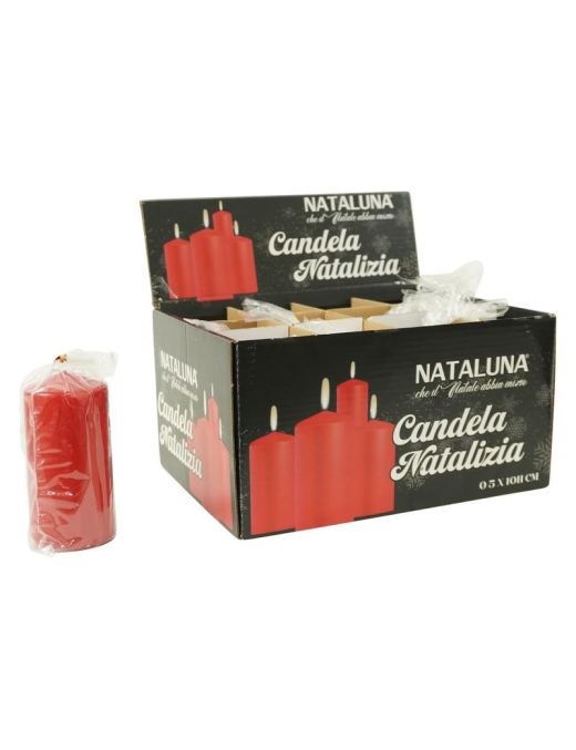 LACQUERED RED CANDLE 5x10cm