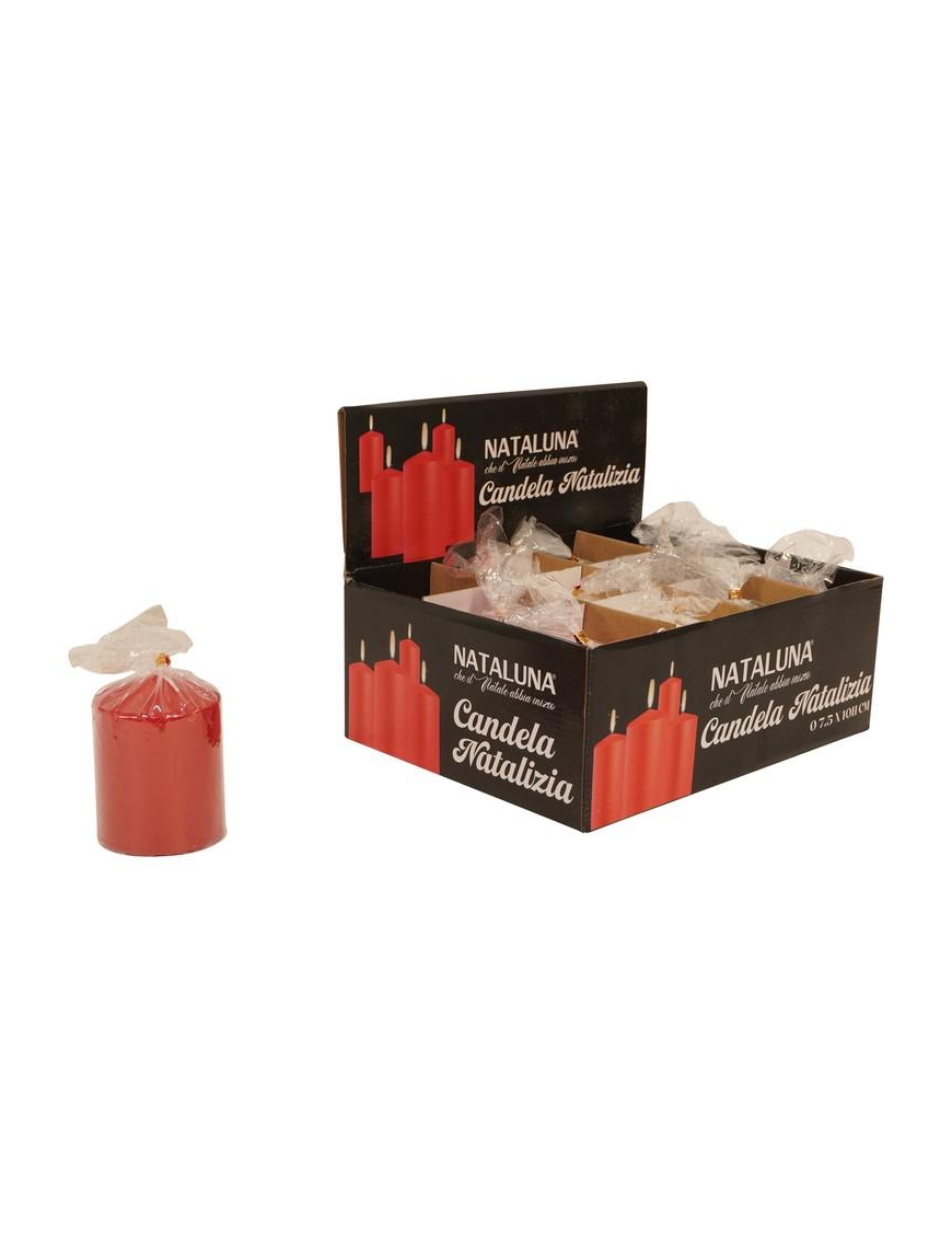 LACQUERED RED CANDLE 7.5X10cm