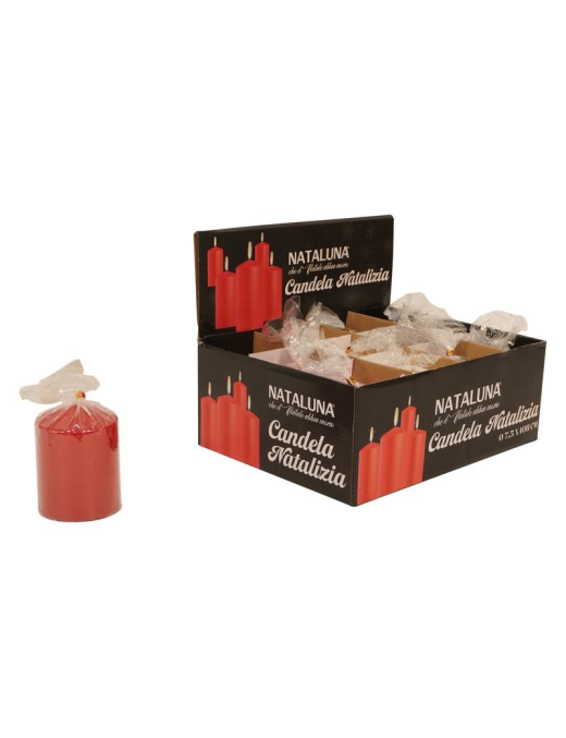 LACQUERED RED CANDLE 7.5X10cm