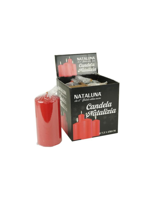 LACQUERED RED CANDLE 7.5x15cm