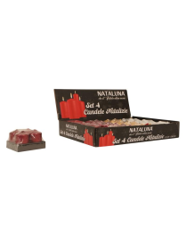 CANDELA ROSSO METALLIZZATO 3,9x5cm 4pezzi