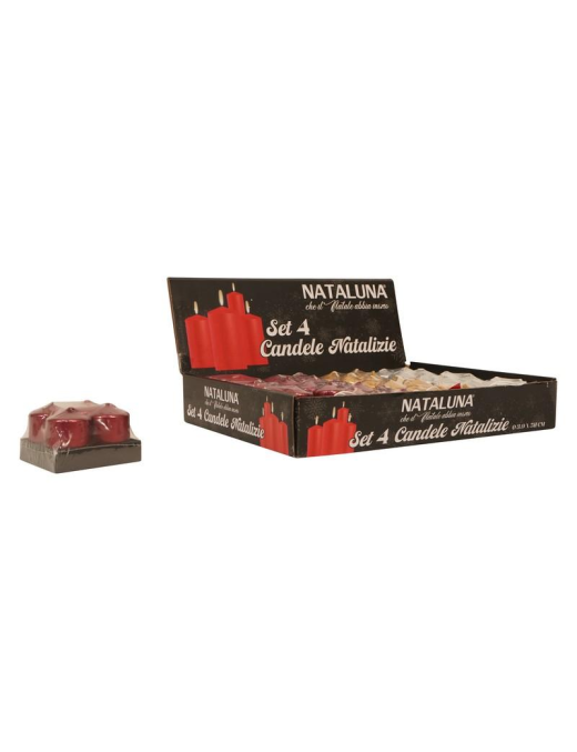 METALLIC RED CANDLE 3.9x5cm 4 pieces