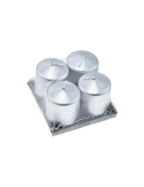 CANDELA ARGENTO 3,9x5cm 4pezzi