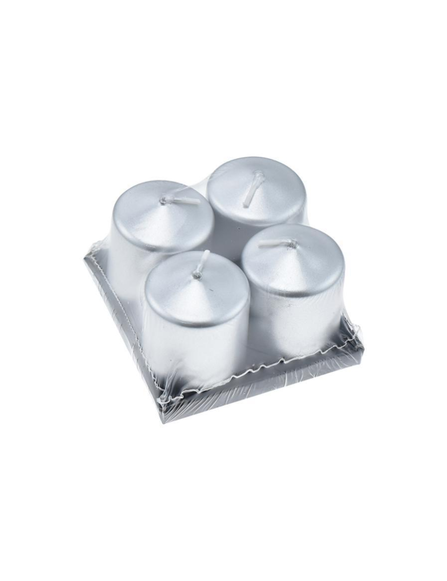 SILVER CANDLE 3.9x5cm 4 pieces
