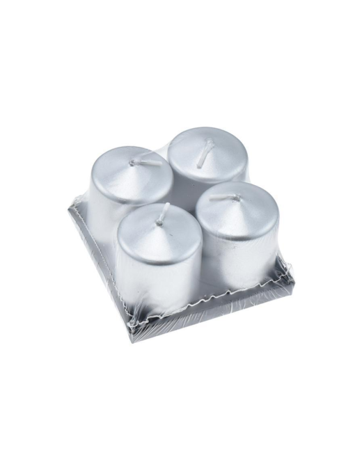 SILVER CANDLE 3.9x5cm 4 pieces