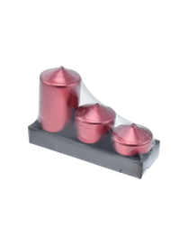 METALLIC RED CANDLE 3 pieces