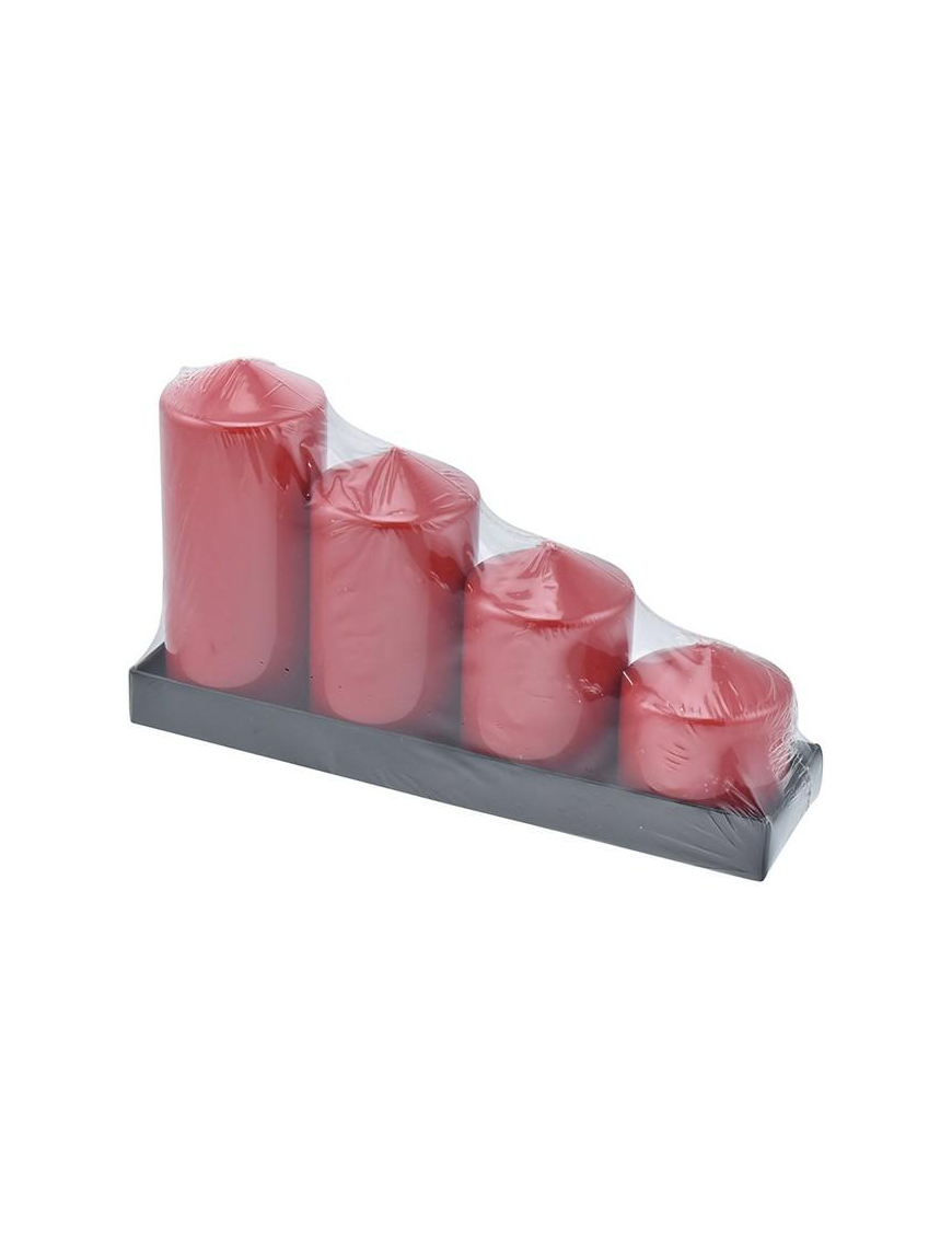 CANDELA ROSSO LACCATO 4pezzi