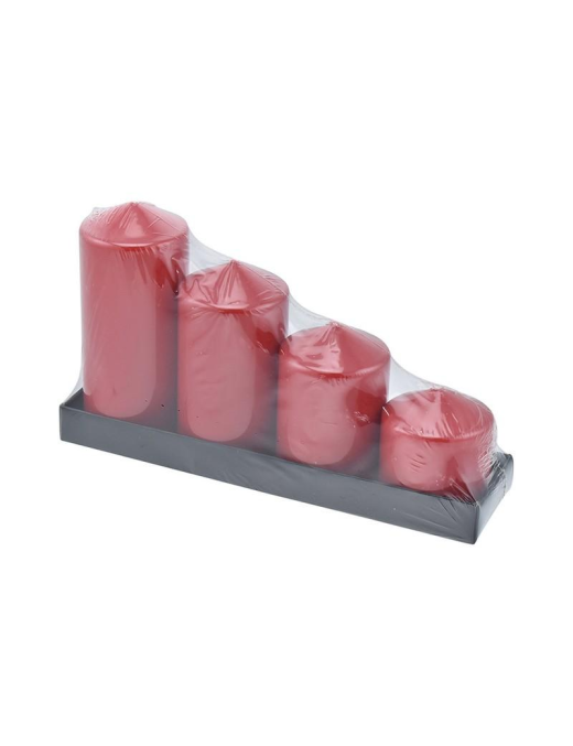 RED LACQUERED CANDLE 4 pieces