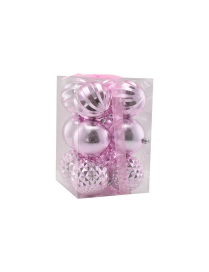 BALLS 8cm PINK COLOR 12 pieces