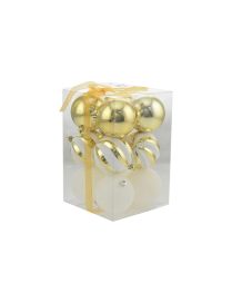 BALLS 8cm GOLD COLOR 12 pieces