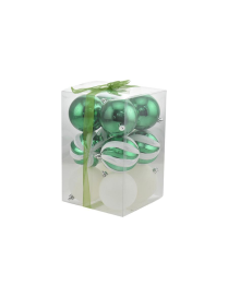 BALLS 8cm GREEN COLOR 12 pieces