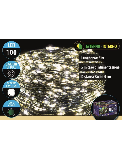 CLASSIC MICROLED 100 5mt+5mt GREEN CABLE