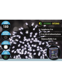 WHITE GREEN CABLE 180LED 9mt+5mt