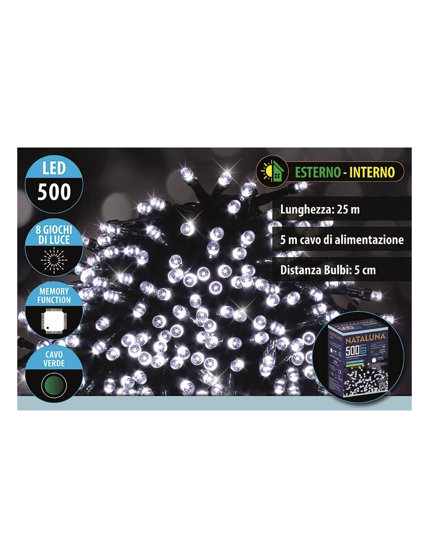 BIANCO CAVO VERDE  500LED 25mt+5mt