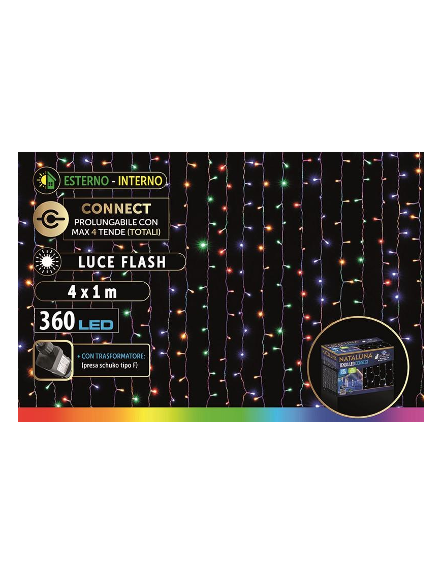 TENDA 360 LED 4x1mt CONNECT LUCE FLASH MULTICOLOR