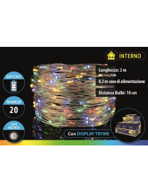 MULTICOLOR SERIE  20 MICROLED A BATTERIA 2mt