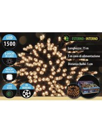 BIANCO CALDO  CAVO VERDE 1500LED  75+5mt