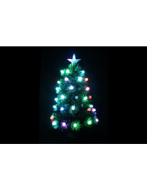 ALBERO VERDE 60cm 55LUCI MULTICOLOR CON SFERE