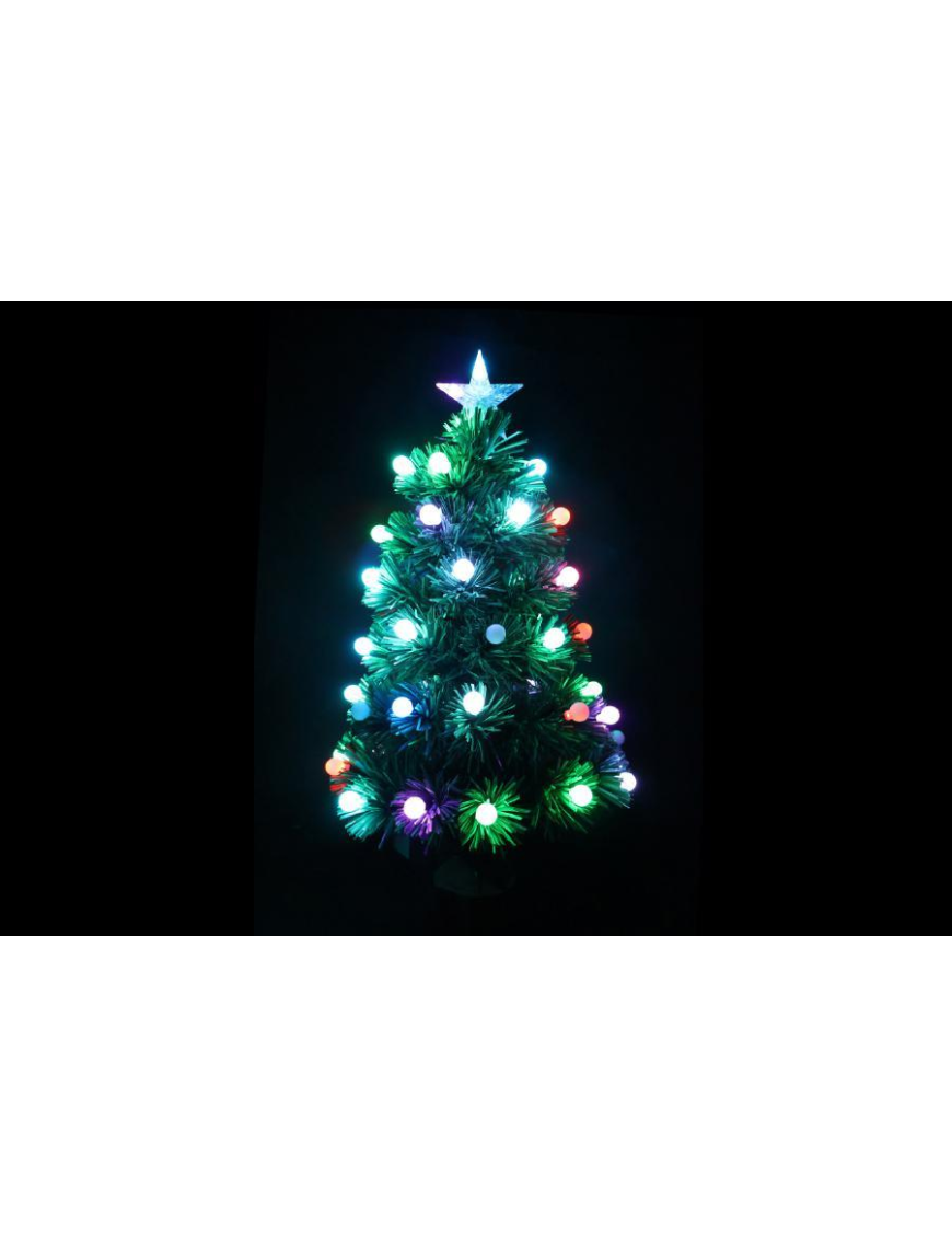 GREEN TREE 60cm 55 MULTICOLOR LIGHTS WITH SPHERES